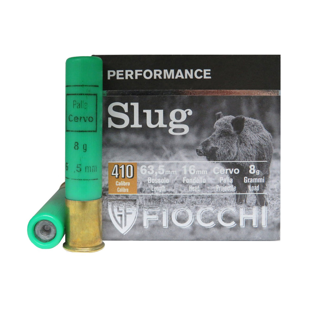 Fiocchi 410G 2-1/2in 1690FPS 8G Solid Lead Slug Shot Shell - 25 Rounds