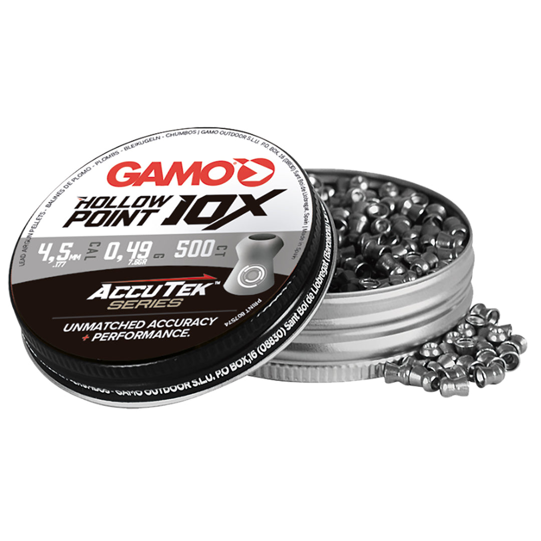 Gamo Accutek 10X Hollow Point Air Rifle Pellets - 500pcs Calibre - .177 CAL