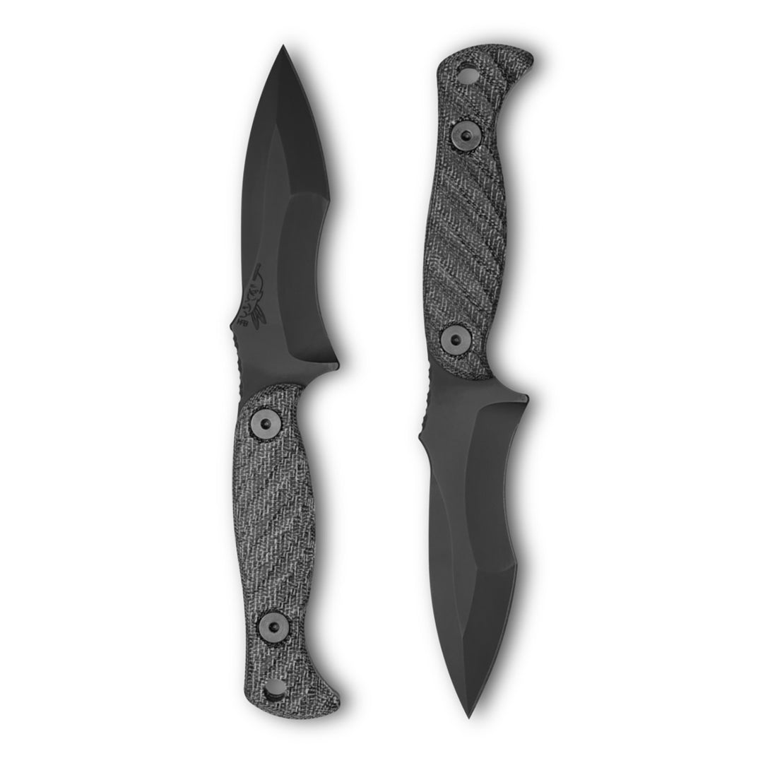 Half Face Blades Extremis - 3.5in Black Micarta S45VN
