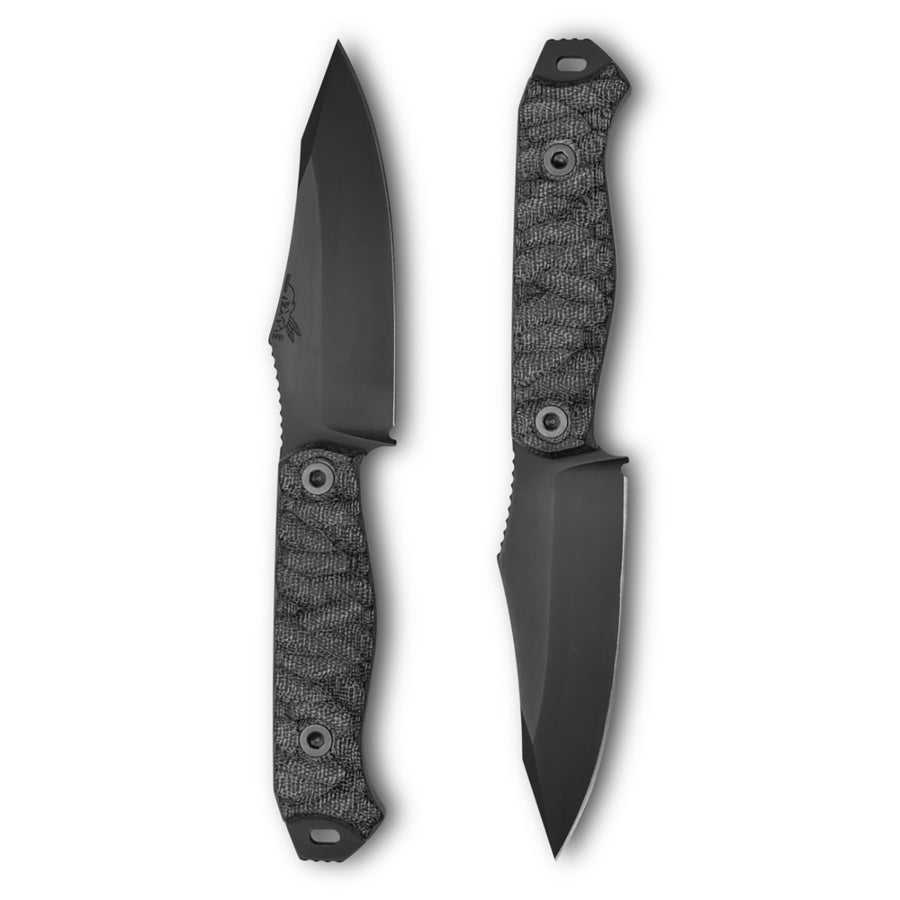 Half Face Blades Field Knife - 4.3in Black Micarta S45VN