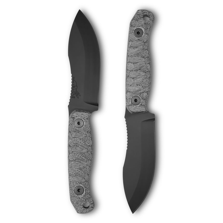 Half Face Blades Skinner Jr - 3.7in Black Micarta S45VN