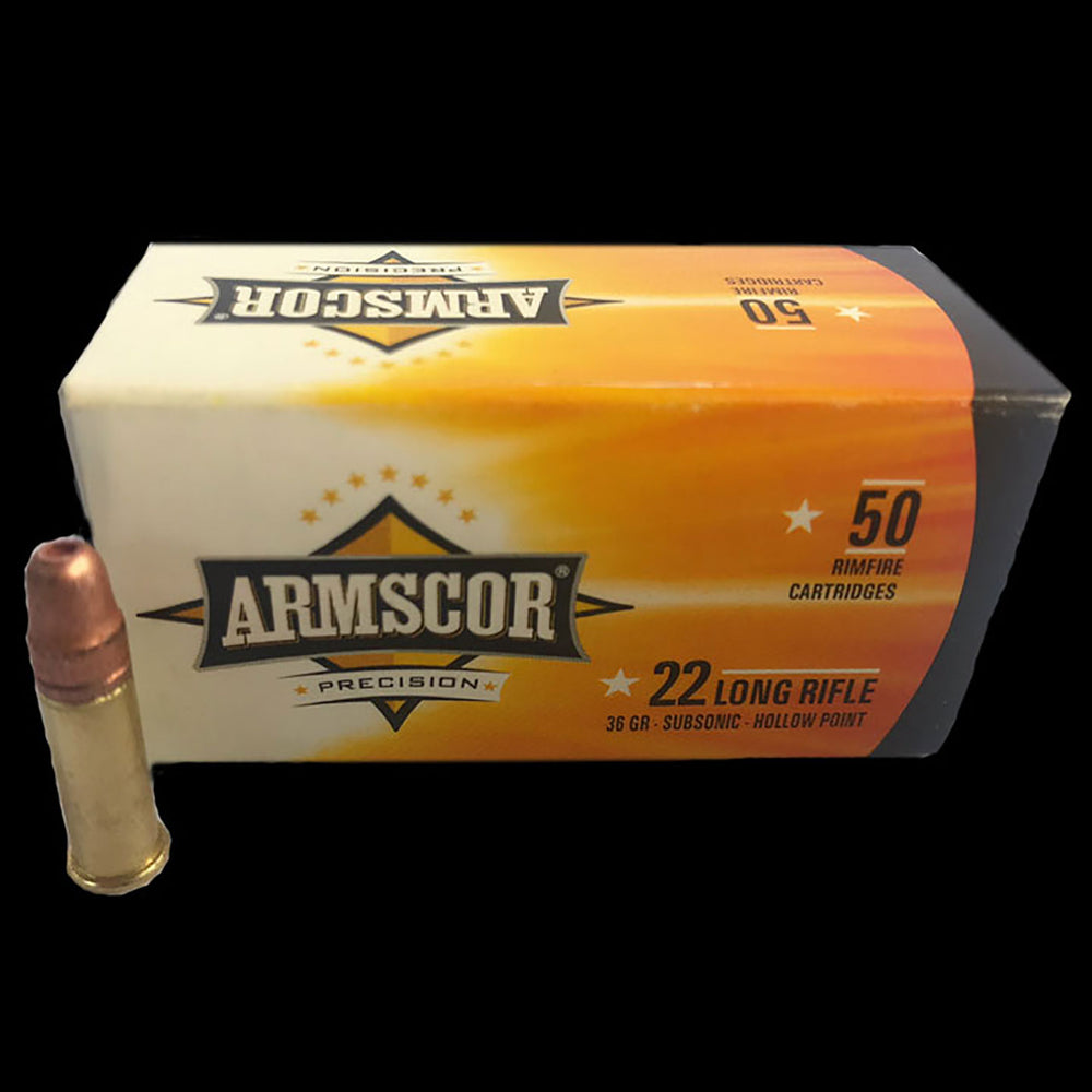 PPU Armscor 22lr Subsonic 40gr HP Rimfire Ammo - 50 Rounds .22 LR