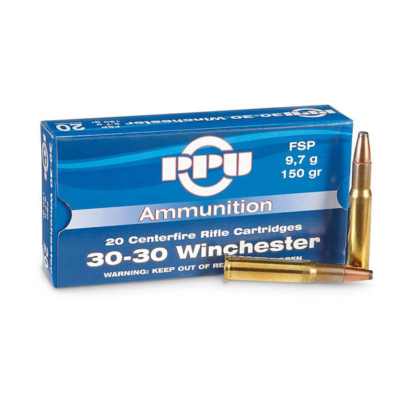 PPU 30-30 Win 150gr Flat Nose Soft Point Centrefire Ammo - 20 Rounds