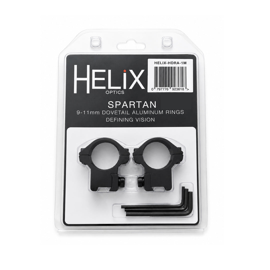 Helix Spartan Aluminium Dovetail 9-11mm Scope Rings - 1in