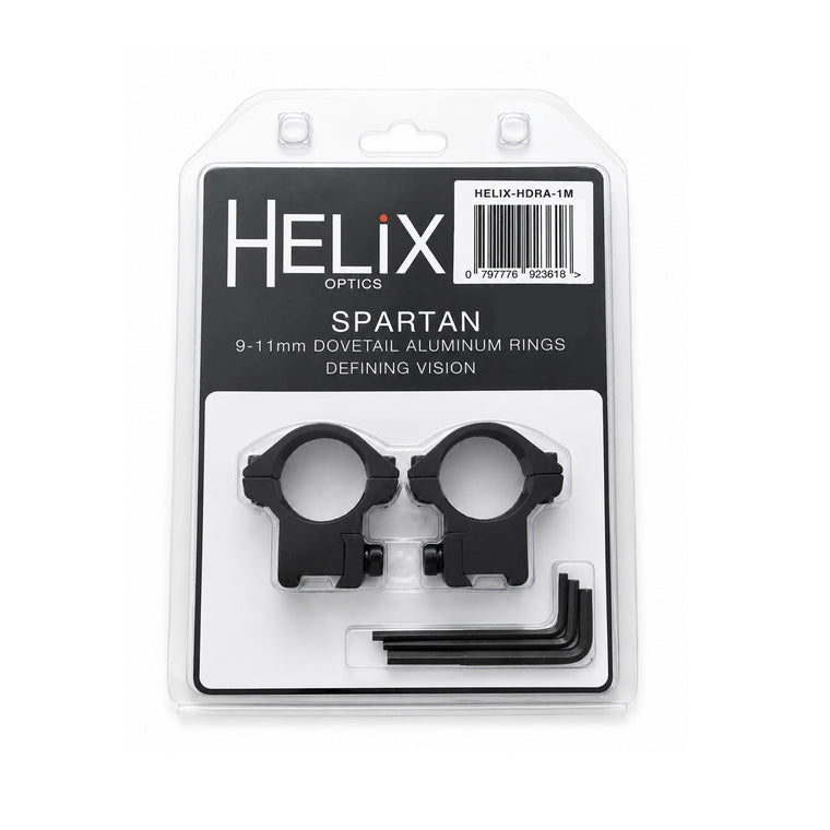 Helix Spartan Aluminium Dovetail 9-11mm Scope Rings - 1in