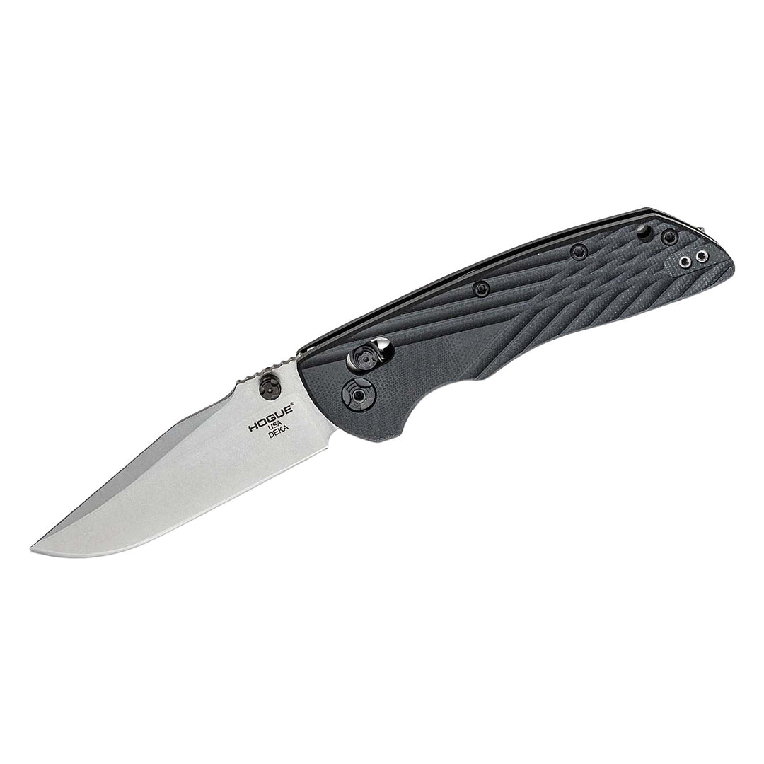 Hogue Deka Knife ABLE Lock Folder - Clip Point Blade Stone Tumbled - G10 Frame