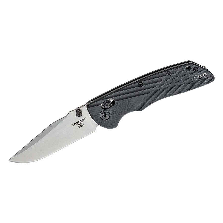 Hogue Deka Knife ABLE Lock Folder - Clip Point Blade Stone Tumbled - G10 Frame