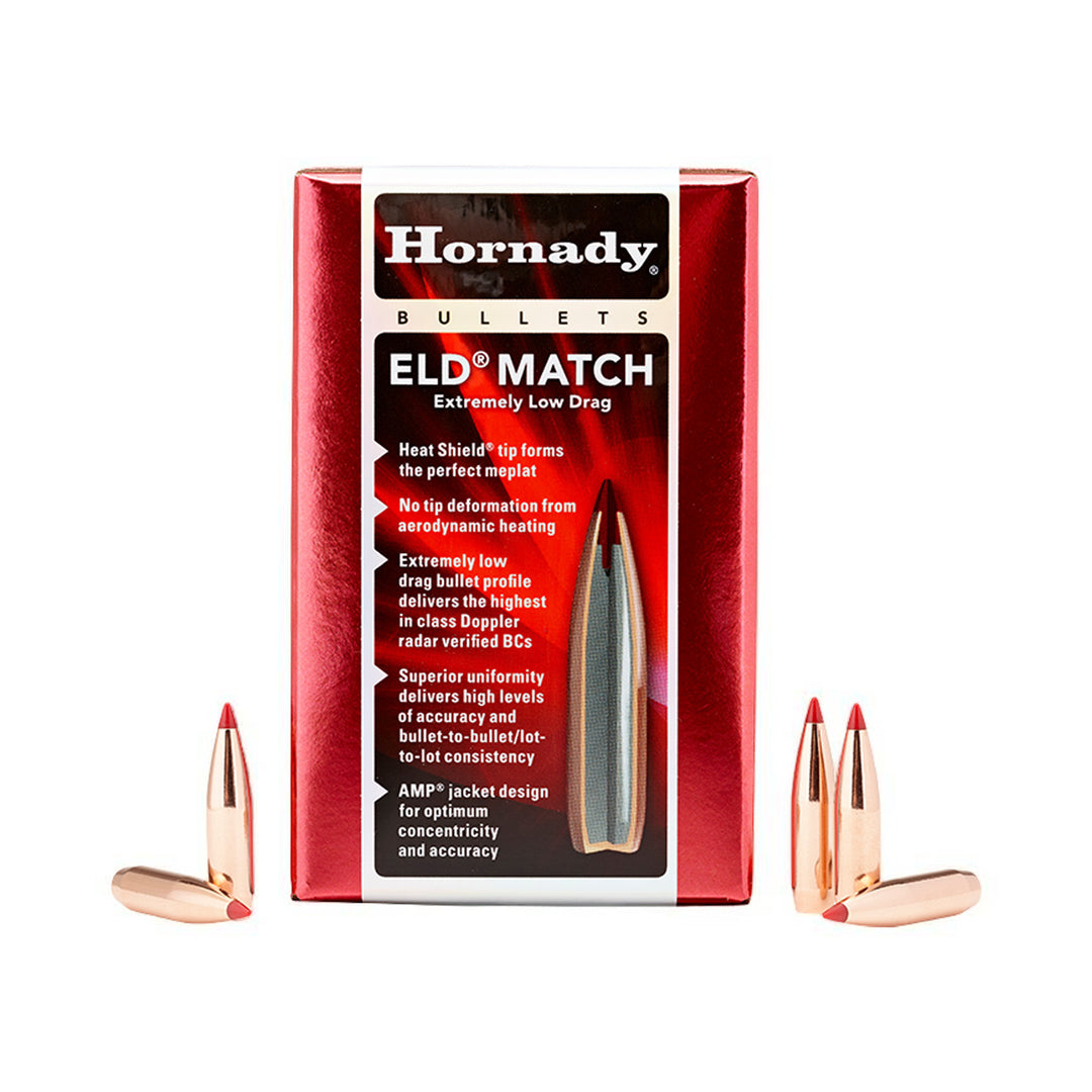 Hornady 25 CAL .257 134 GR ELD MATCH 1-7.5in Projectile - 100 pk