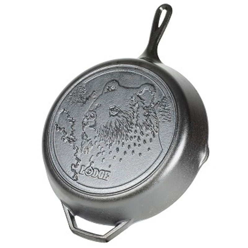 Lodge Wildlife Series Cast Iron Bear Skillet - 12 Inch