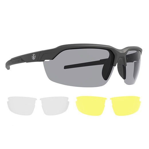 Leupold Sunglasses Tracer Matte Black Shadow Grey - Inc Yellow & Clear Lenses