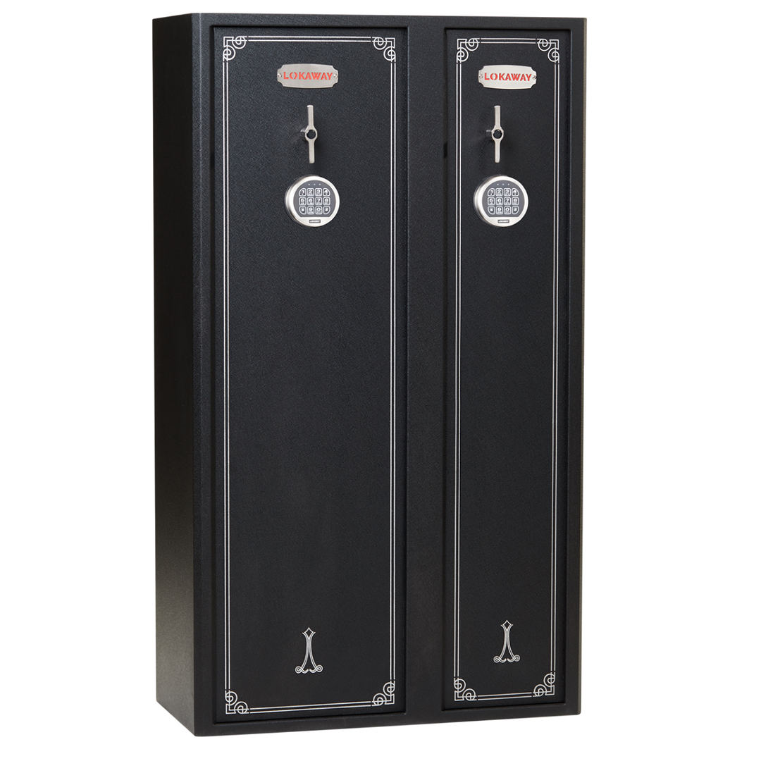 Lokaway LOKDDD Double Door High Security Pinned Digital 25 Gun Safe - 112Kg Cat A/B