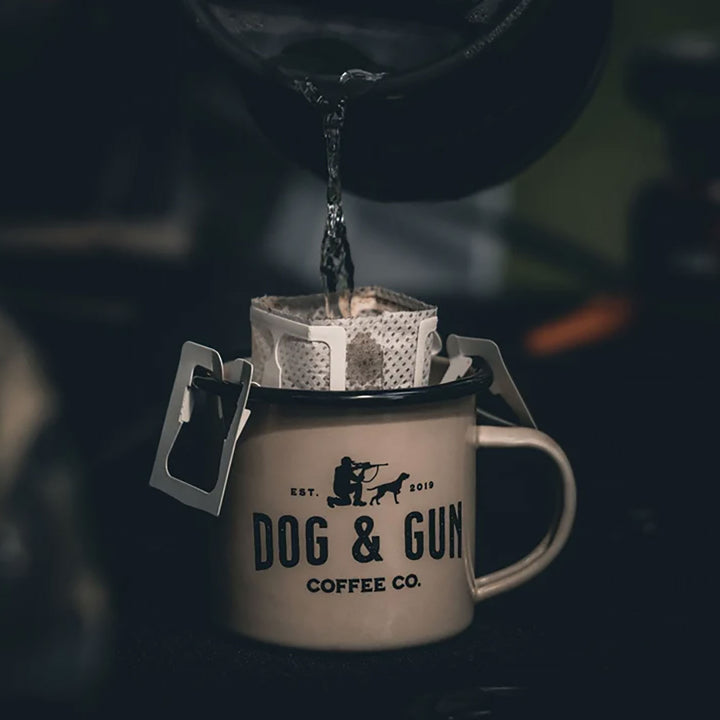 Dog & Gun Enamel Mug - 300mL Sandy Taupe