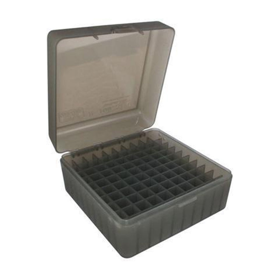 MTM 100 Round Med Rifle Ammo Box - Grey