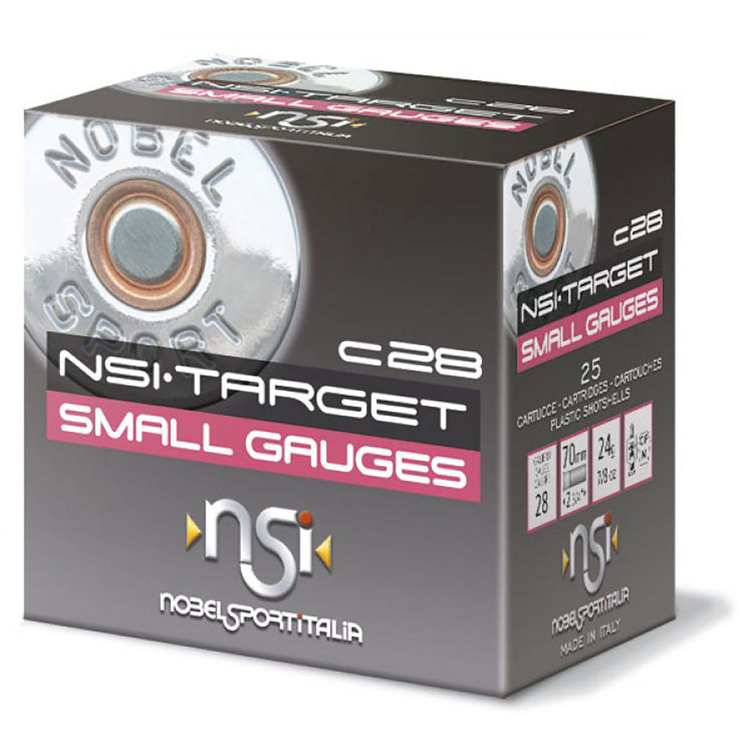 NSI Target 28 Gauge Shot Shell- 24gm - 1323fps - 9.5 - Slab 28 GAUGE