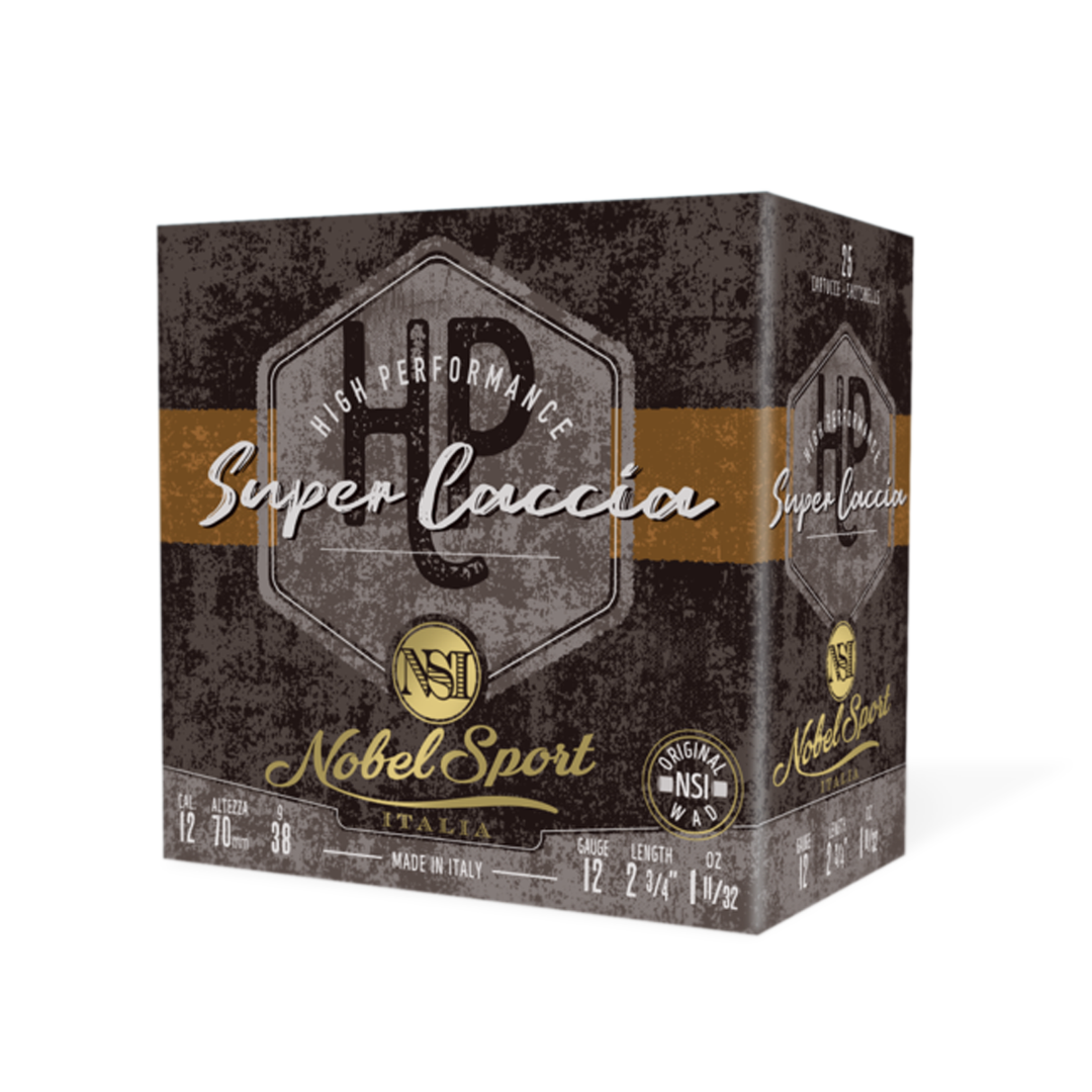 NSI Super Caccia Shot Shell Ammo - 12G - 38gm - 1335fps - 0 - 250 Round Slab
