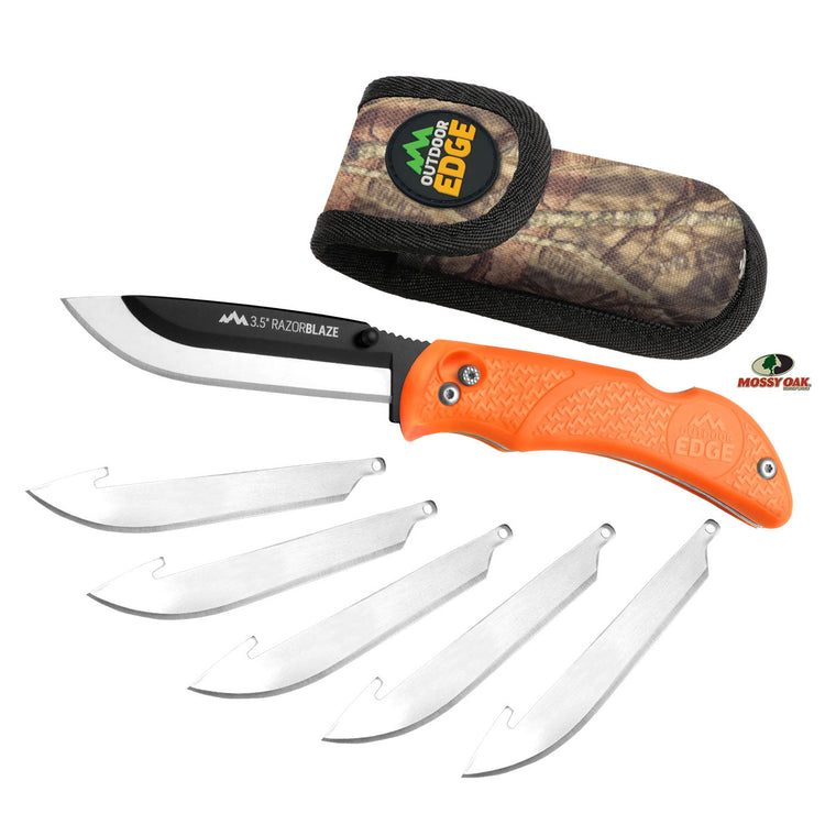Outdoor Edge Razor-Lite Blaze Orange Replaceable Blade Knife + 5 Spare Blades