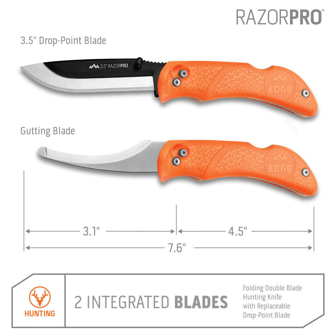 Outdoor Edge Razor-Pro With Guthook + 6 Spare Blades