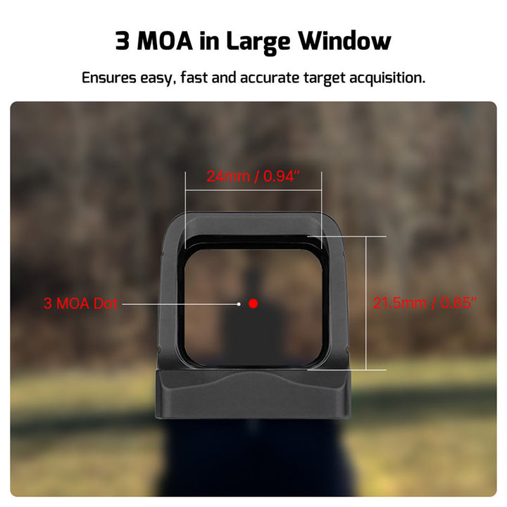 Olight OSight Reflex Sight With Charging Cover - 3MOA Matte Black