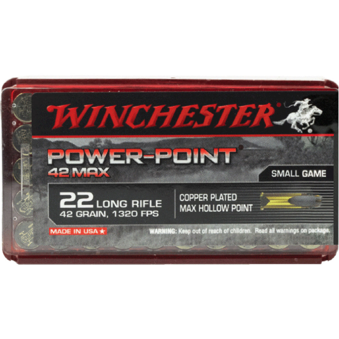 Winchester Power Point Max 22LR 42gr HP copper plated .22 LR