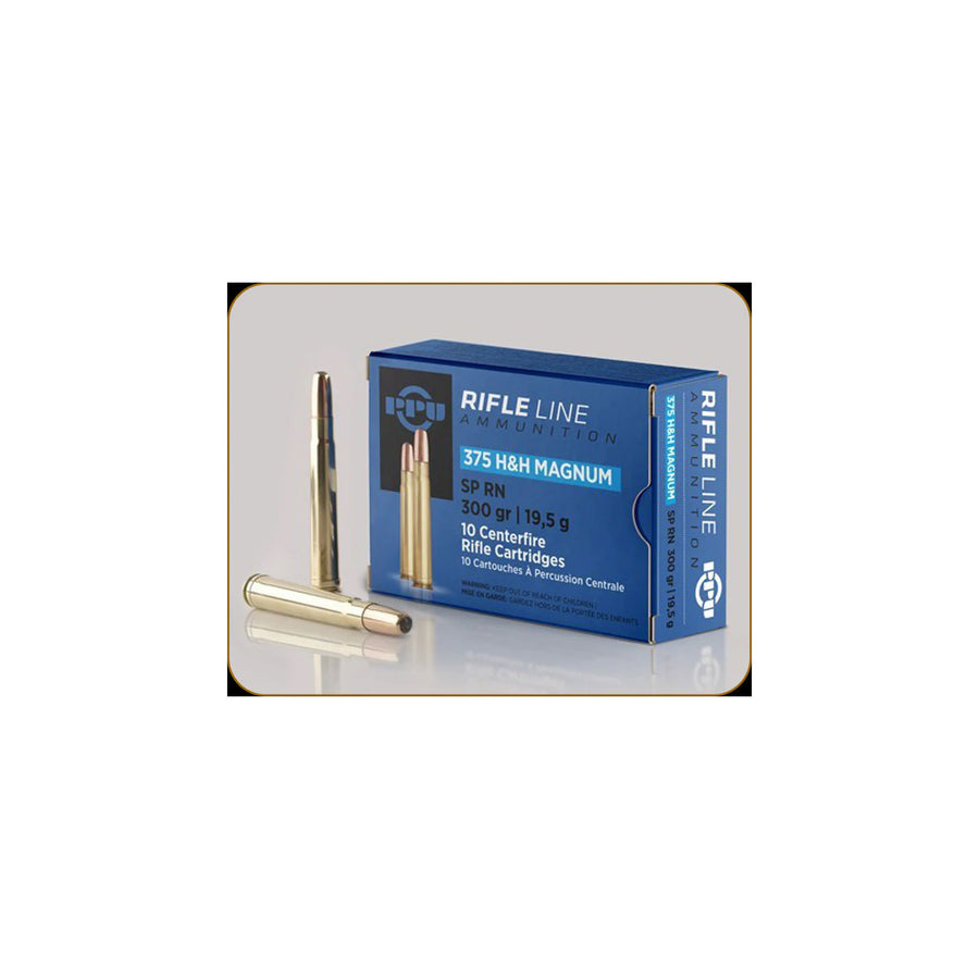 PPU 375 H&H Mag 300gr Soft Point Centrefire Ammo - 10 Rounds