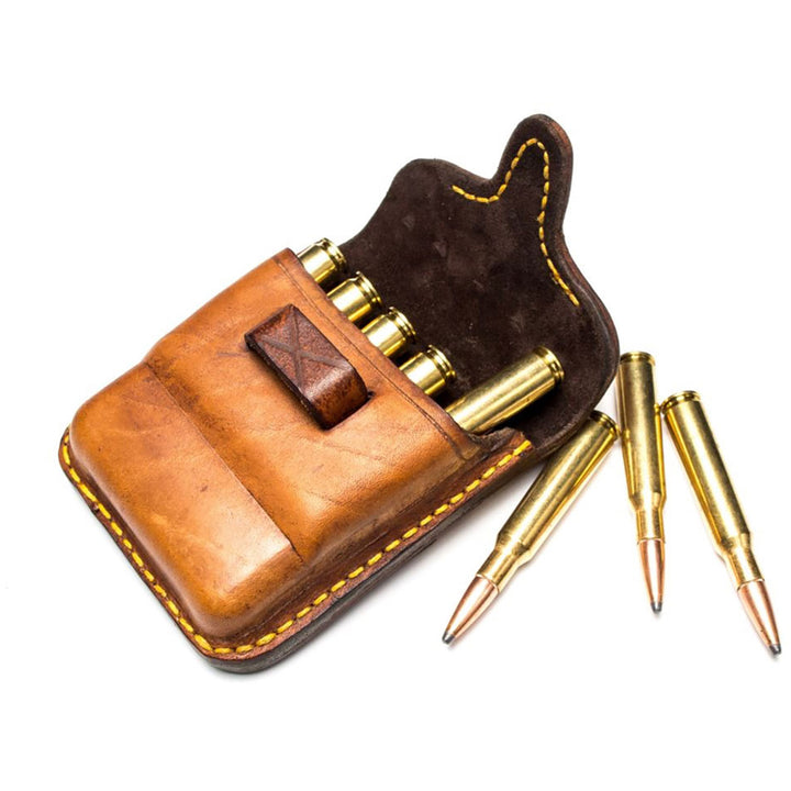 Rigby Closed 5 Round Leather Bullet Pouch - Euro