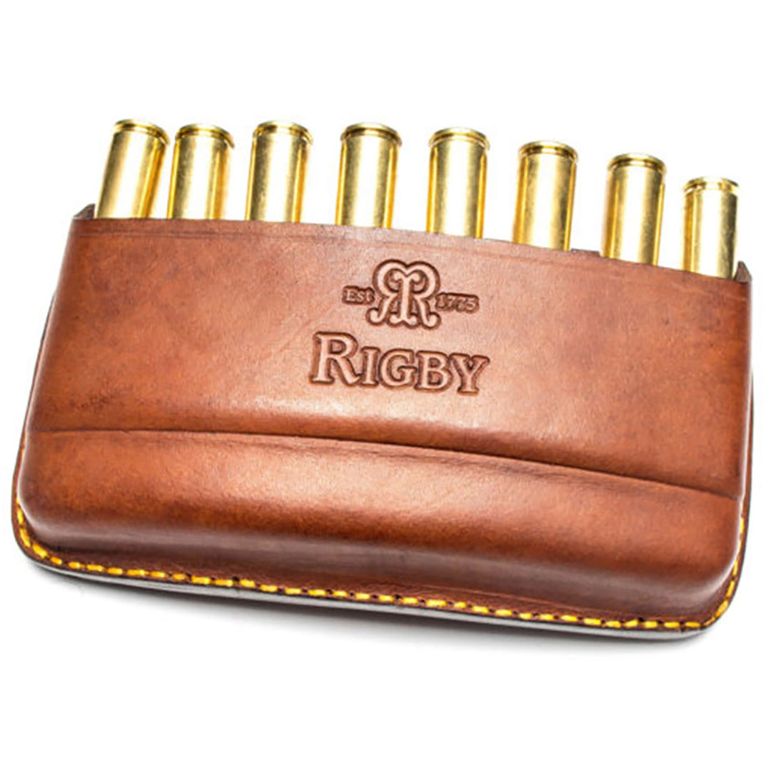 Rigby Open 9 Round Leather Bullet Pouch - Magnum