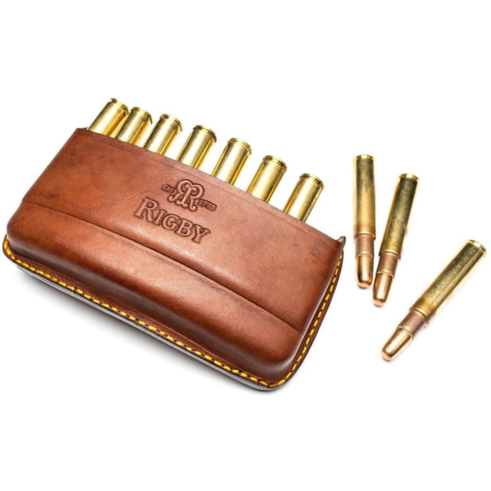 Rigby Open 9 Round Leather Bullet Pouch - Magnum