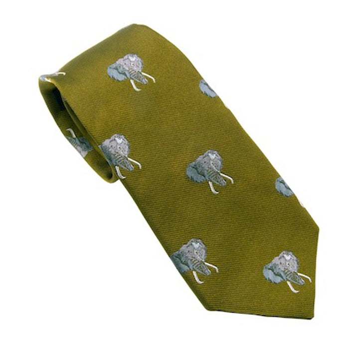 Rigby Tusker Elephant Tie Green