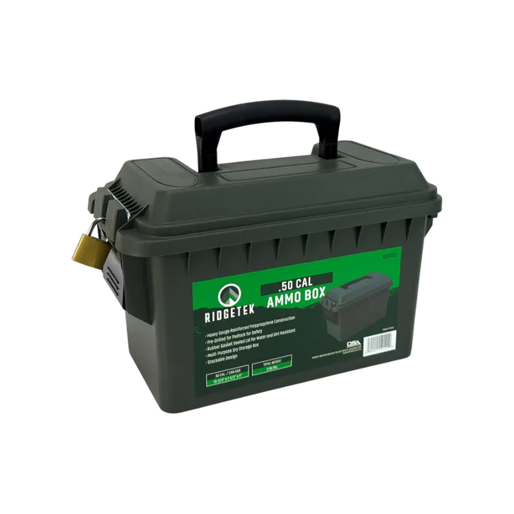 Ridgetek .50 Cal Ammo Box wih Padlock OD Green
