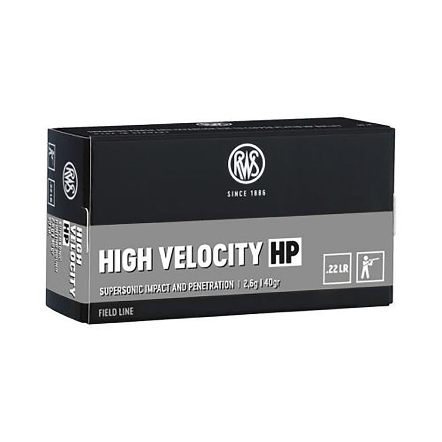 RWS High Velocity 22lr 40Gn Hollow Point Rimfire Ammo - 50 Rounds .22 LR