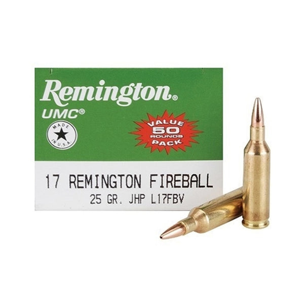 Remington UMC Core-Lokt .17REM Fireball 25gr 3850 FPS JHP Centrefire Ammo - 50 Rounds