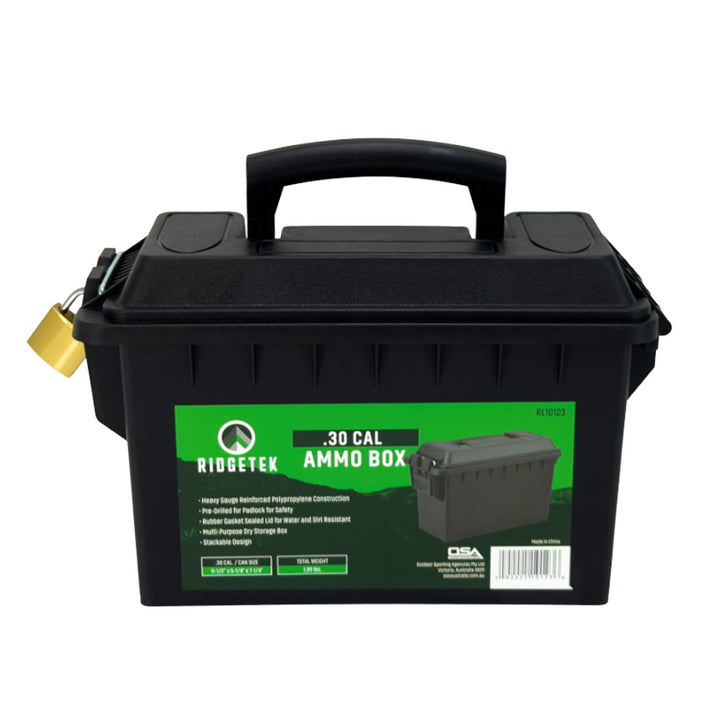 Ridgetek .30 Cal Ammo Box with Padlock
