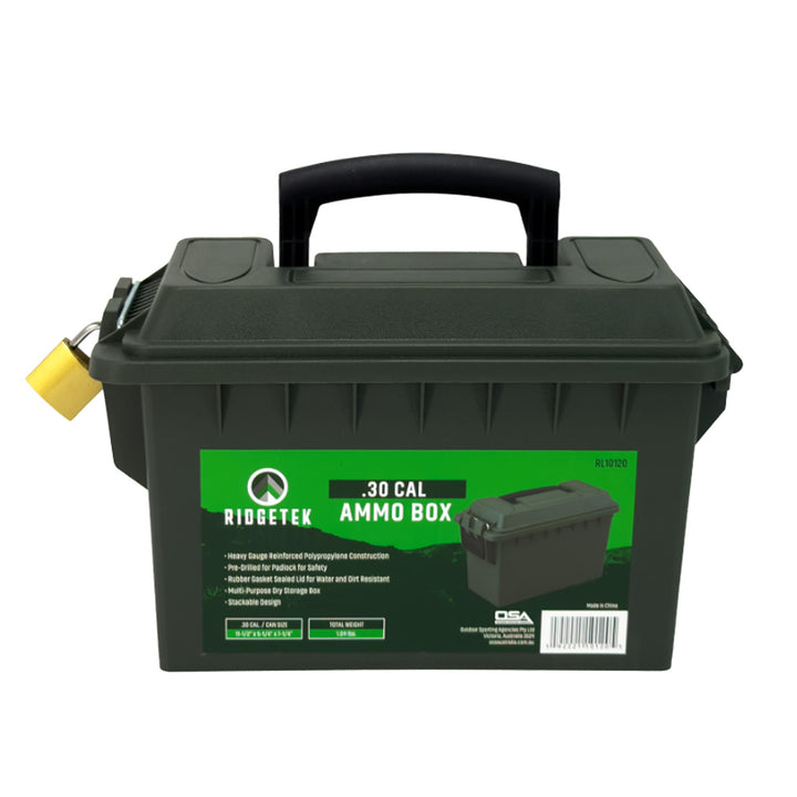 Ridgetek .30 Cal Ammo Box with Padlock