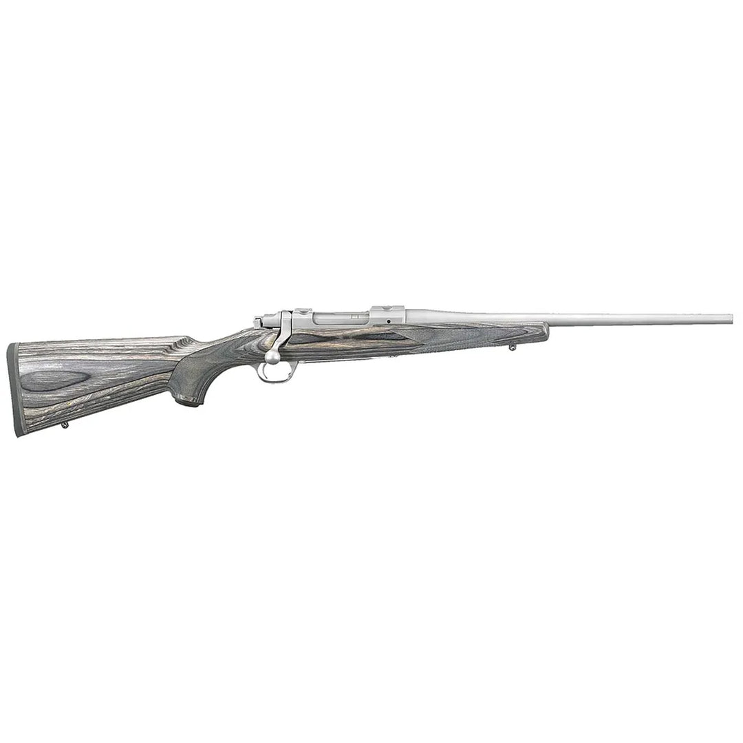 Ruger M77 243 Stainless Compact Grey Laminate Bolt Action Rifle - 16.5in