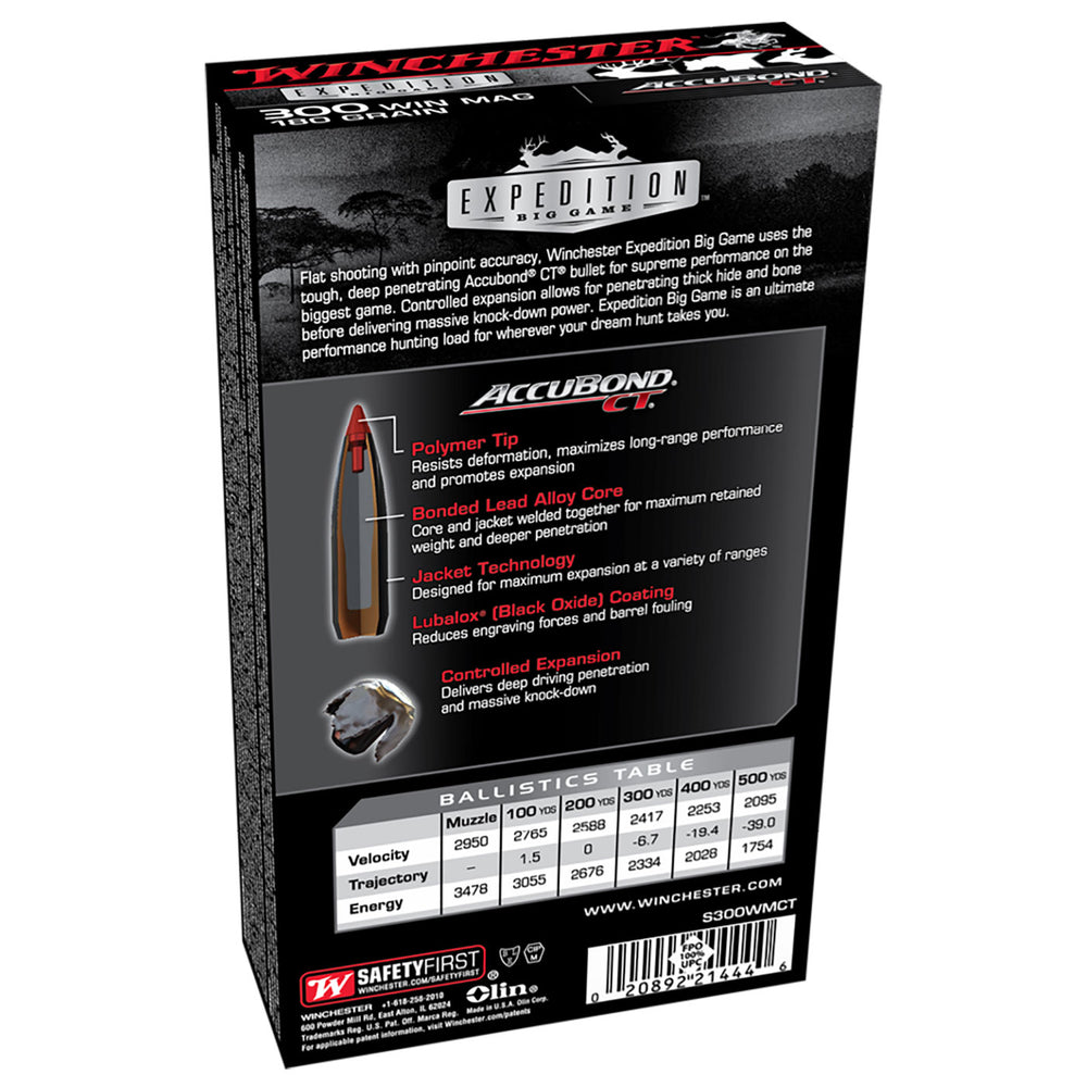 Winchester Expedition Big Game 300WM 180gr ABCT Ammo - 20 Rounds .300 WM