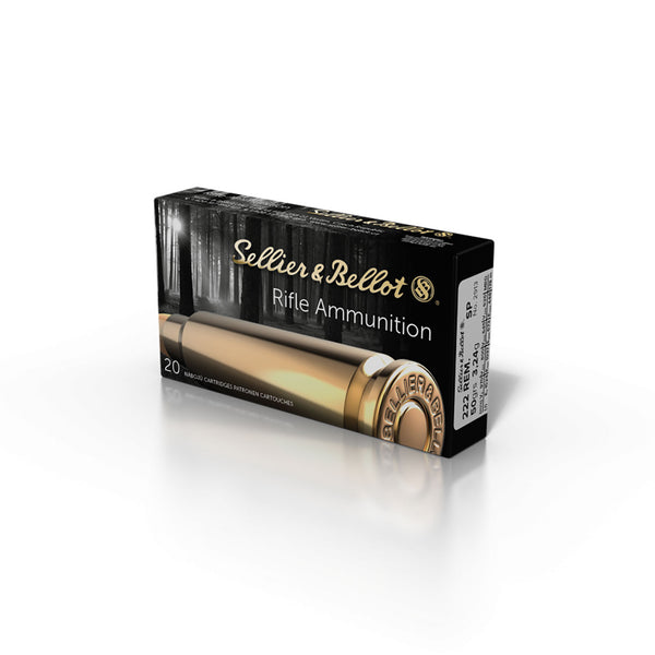 Sellier and Bellot 222 REM 50Gr Sp - Centrefire Ammo - 20 Rounds