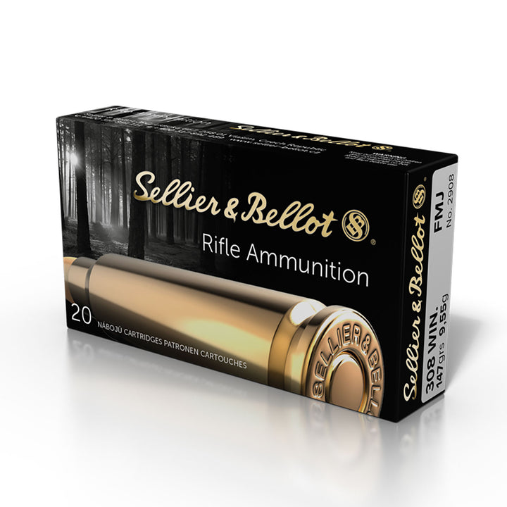 Sellier and Bellot 308 Win 147gr FMJ Centrefire Ammo - 20 Rounds