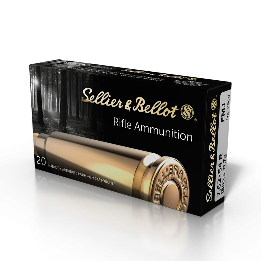 Sellier and Bellot 7.62x54R 180gr FMJ Centrefire Ammo - 20 Rounds