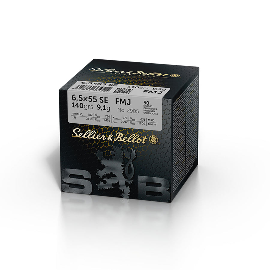 Sellier and Bellot 6.5x55 SE 140gr FMJBT Centrefire Ammo - 50 Rounds