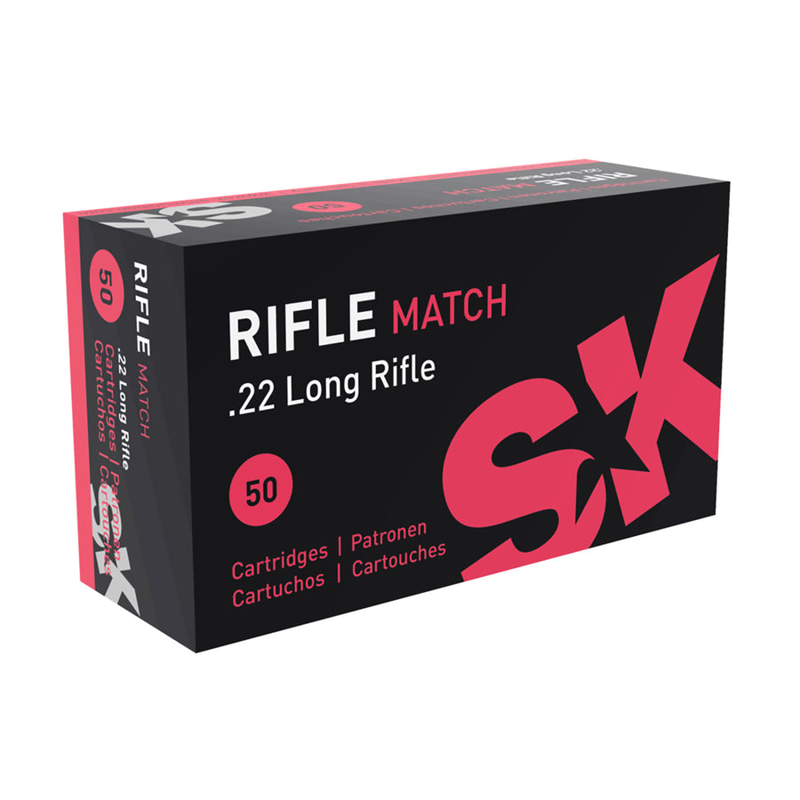 SK 22LR Rifle Match 40gr LRN Rimfire Ammo - 50 Rounds Calibre - .22 LR