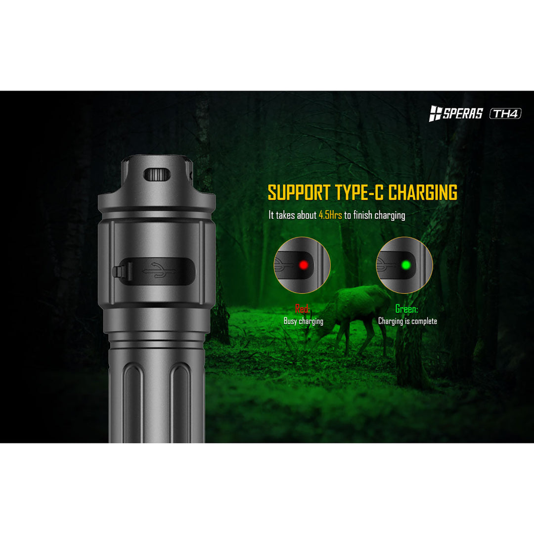 Speras White, Red and IR Led Hunting Flashlight - 800 Lumens