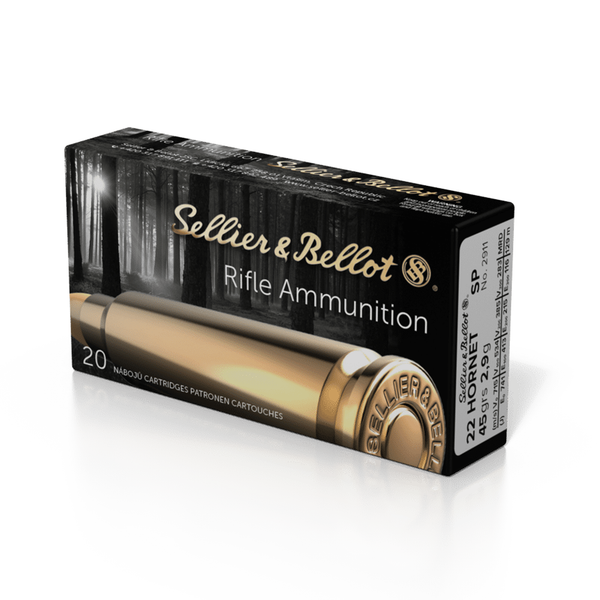 Sellier and Bellot 22 Hornet 45gr SP Rimfire Ammo - 20 Rounds