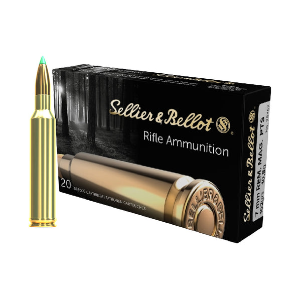 Sellier and Bellot 7mm Rem Mag 162gr 2762fps PTS Centrefire Ammo - 20 Rounds