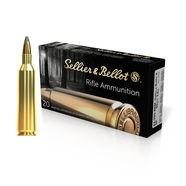 Sellior and Bellot 22-250 Rem 55gr SP Rimfire Ammo - 20 Rounds