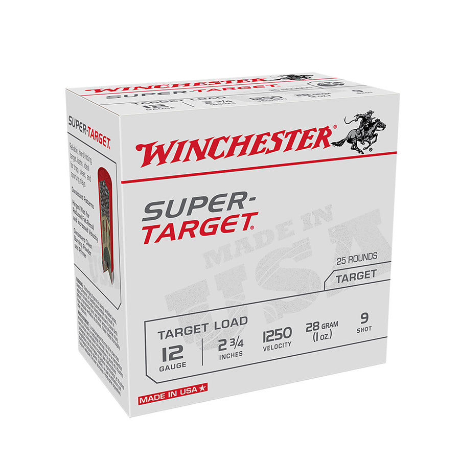 Winchester Super Target 12G 1250fps - Size 9 2-3/4" 28gm Shotshell - 25 Rounds