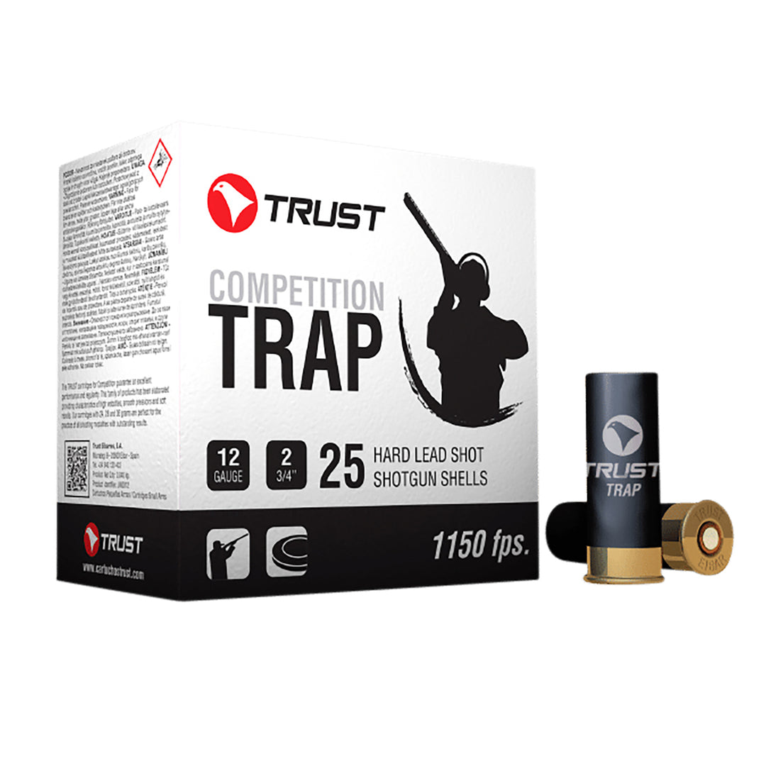 Trust Trap 1 White Shot Shell - 28 Gram Load - BB Size 7.5 - 12G - 25 Rounds 12 GAUGE / White