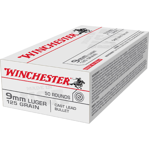 Winchester USA value pack 9MM 125gr LRN Centre Fire Ammo - 50 Rounds