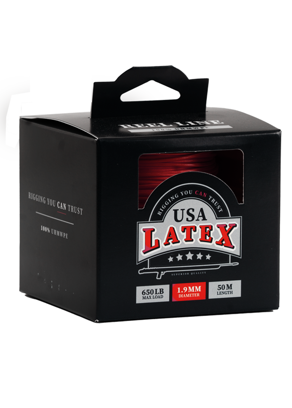 USA Latex 1.9mm Reel Line - 50m - Red
