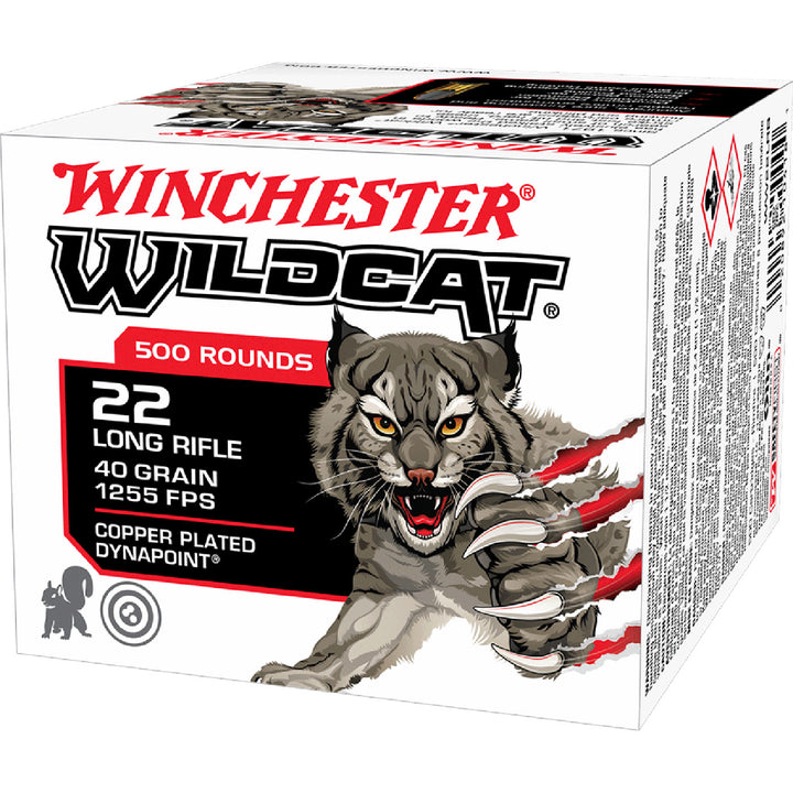 Winchester Wildcat 22LR 40gr 1255 FPS Copper Plated Dynapoint - 500 Rounds .22 LR