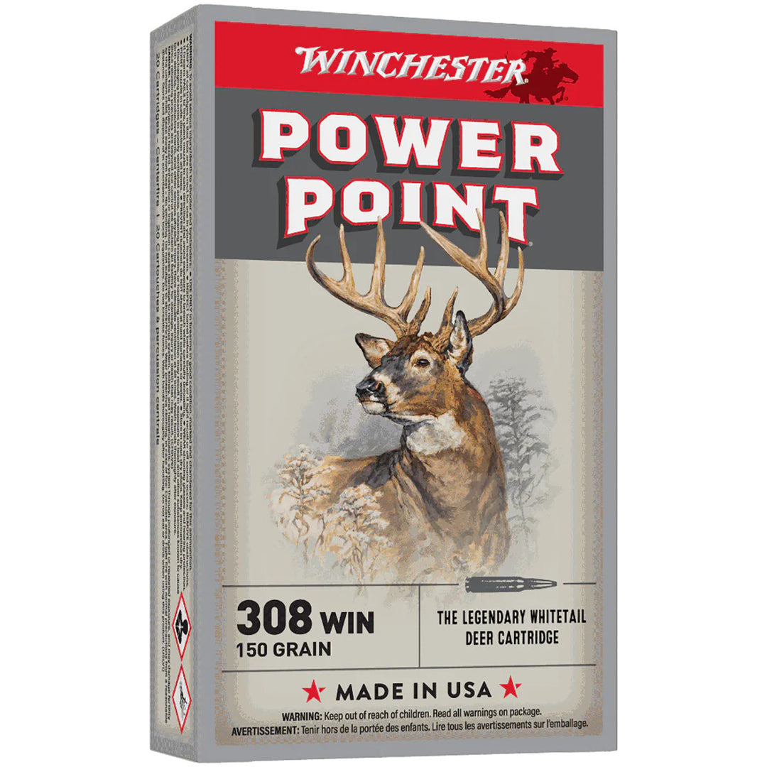 Winchester Power Point 150gr Centrefire Ammo - .308 WIN - 20 Rounds